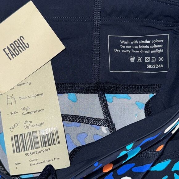 Sweaty Betty Power 9" Biker Shorts in Blue Animal Space Print Size 10 - Picture 8 of 8